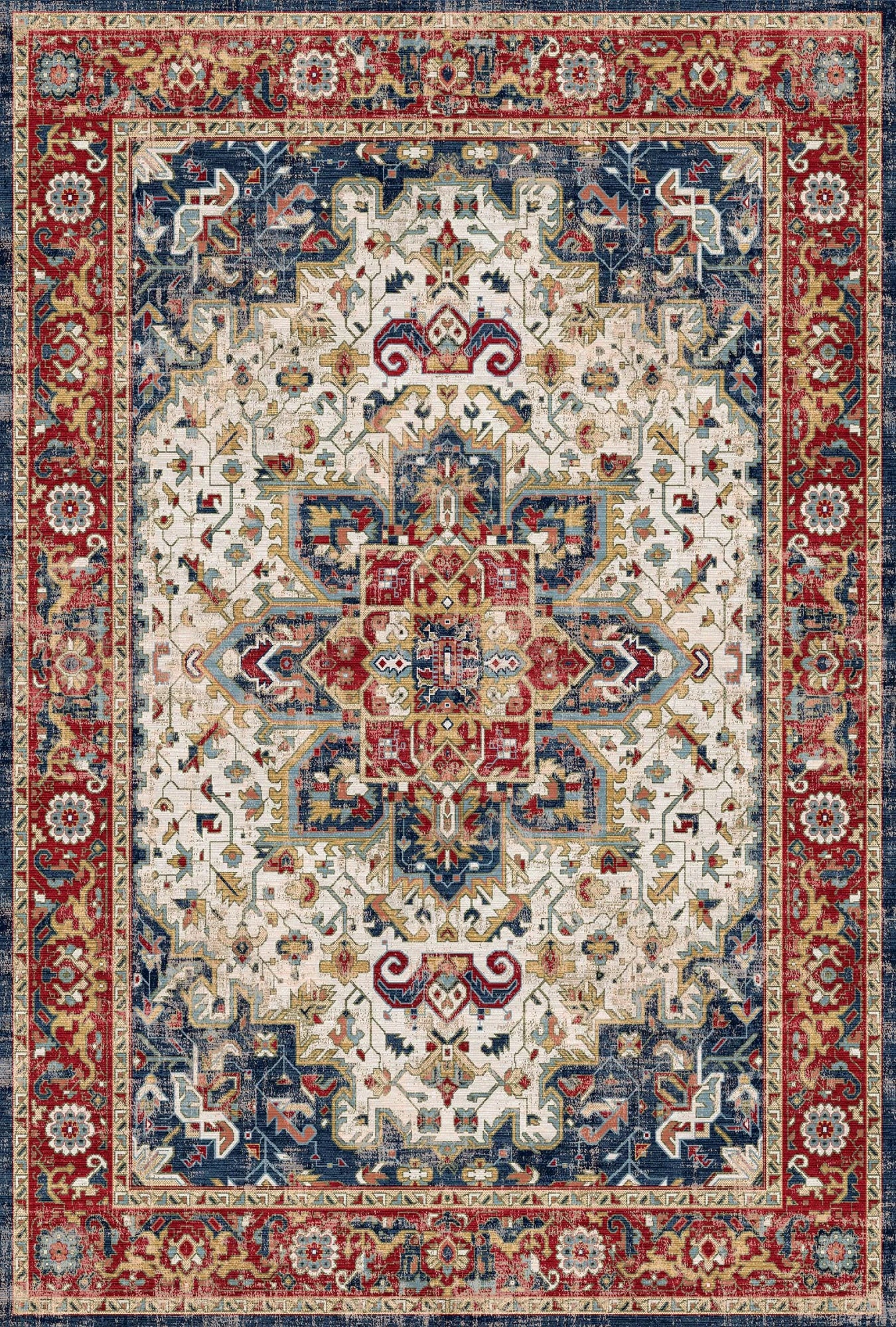 Midnight Atlas Pattern Washable Rug