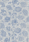 Azure Bloom Distressed Teppich Blau
