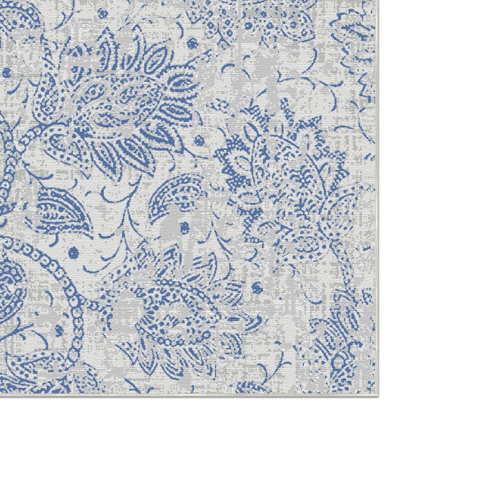 Azure Bloom Distressed Teppich