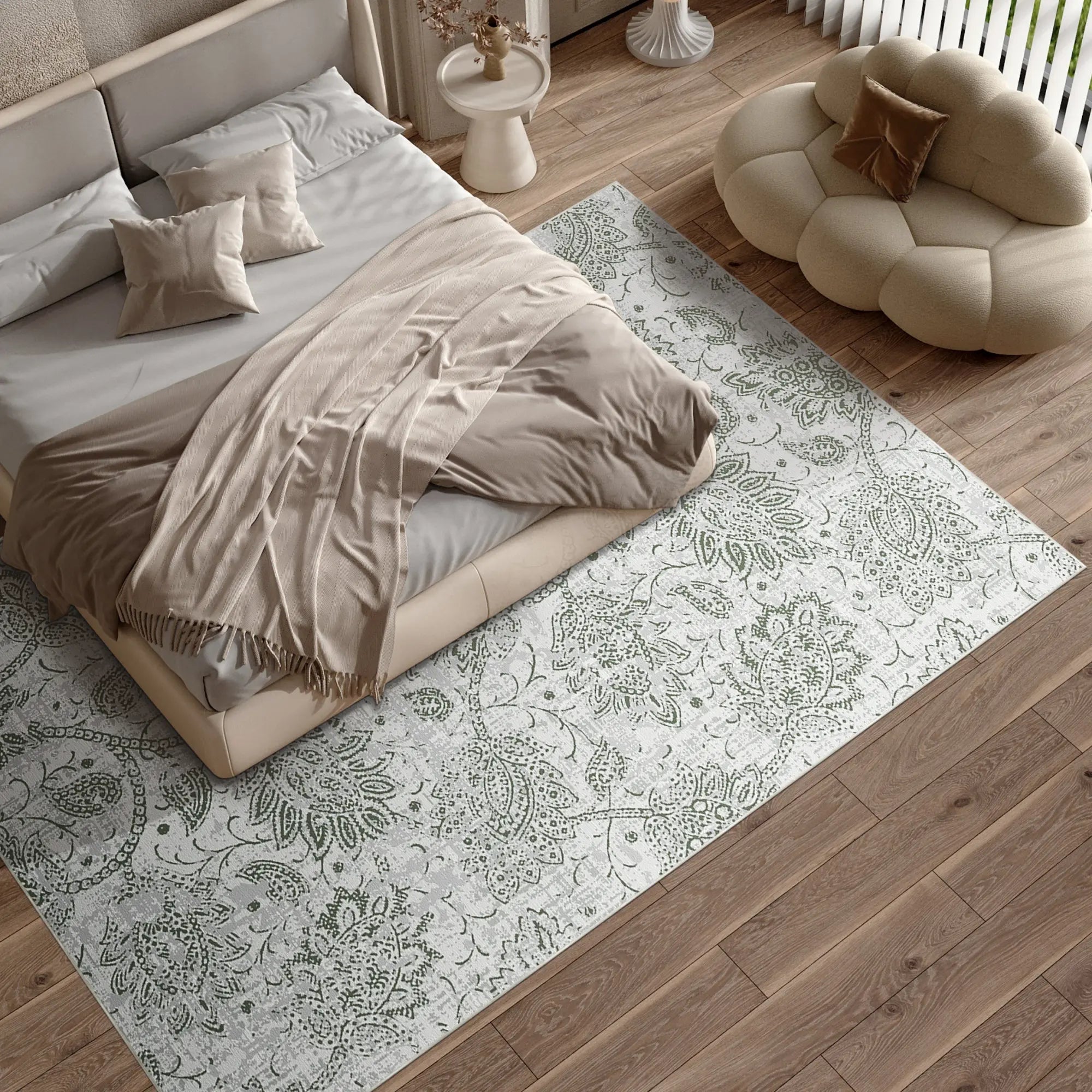 Cerulean Botanical Artisan Teppich