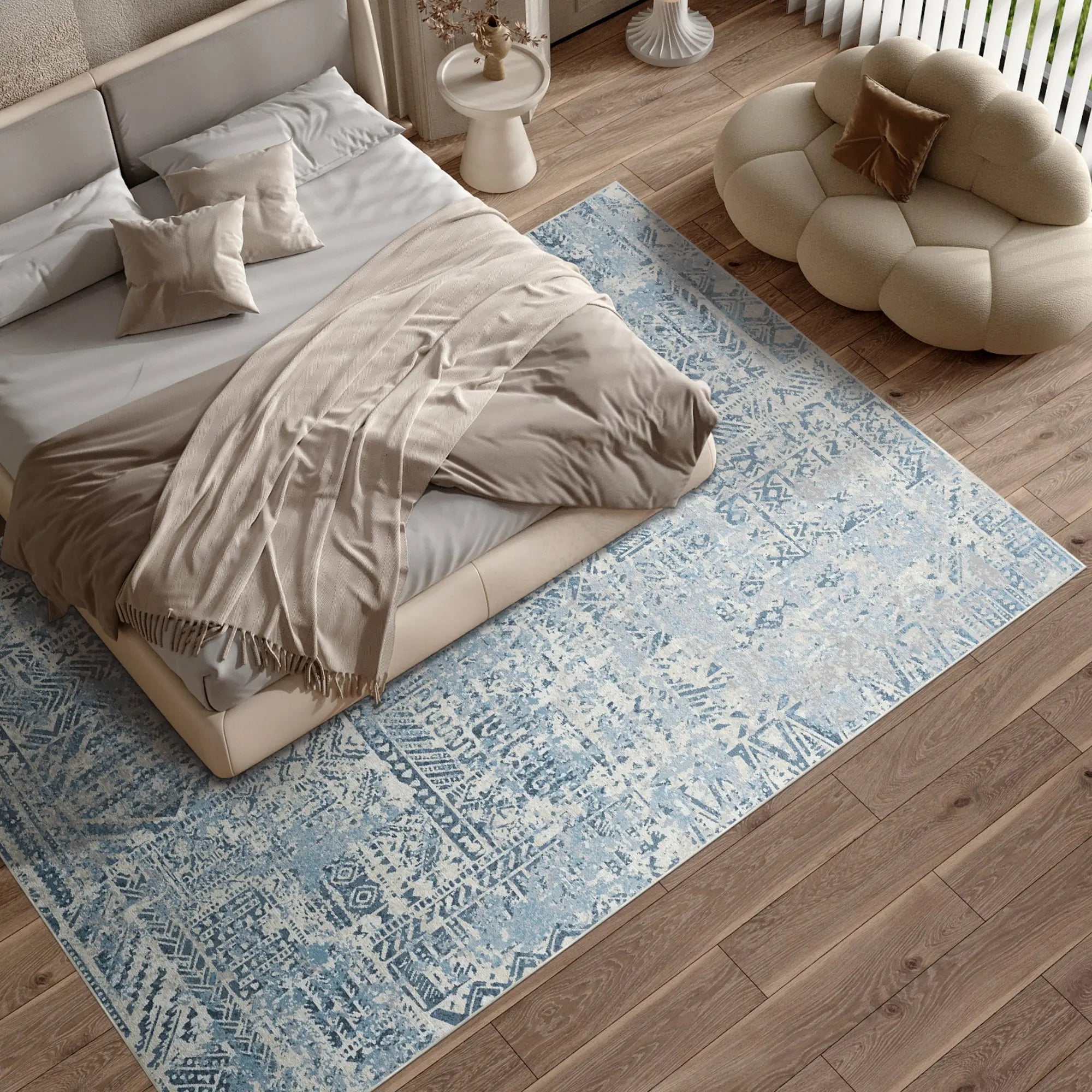 Indigo Mosaic Tribal Teppich