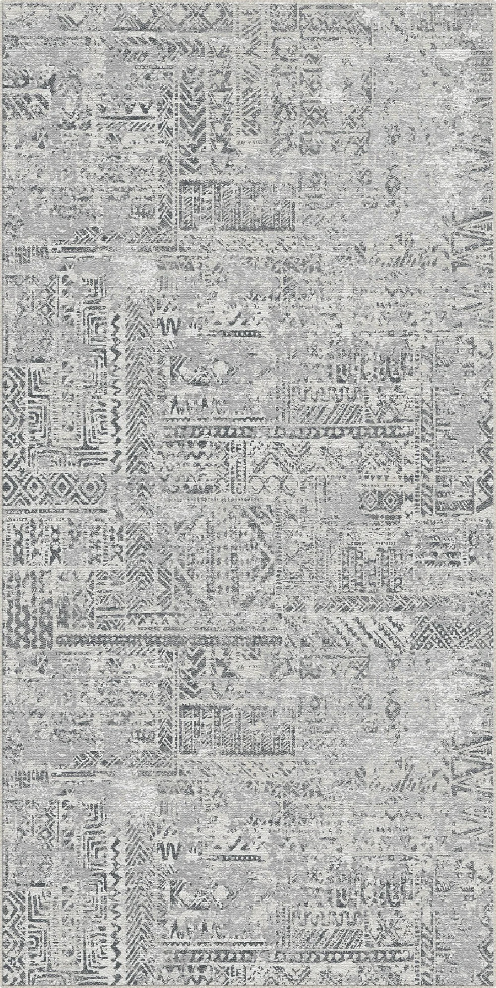 Argent Mosaic Tribal Grau Teppich