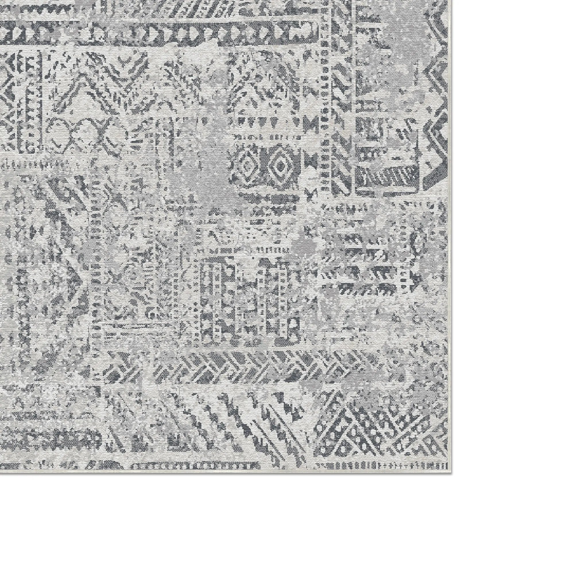 Argent Mosaic Tribal Grauer Teppich