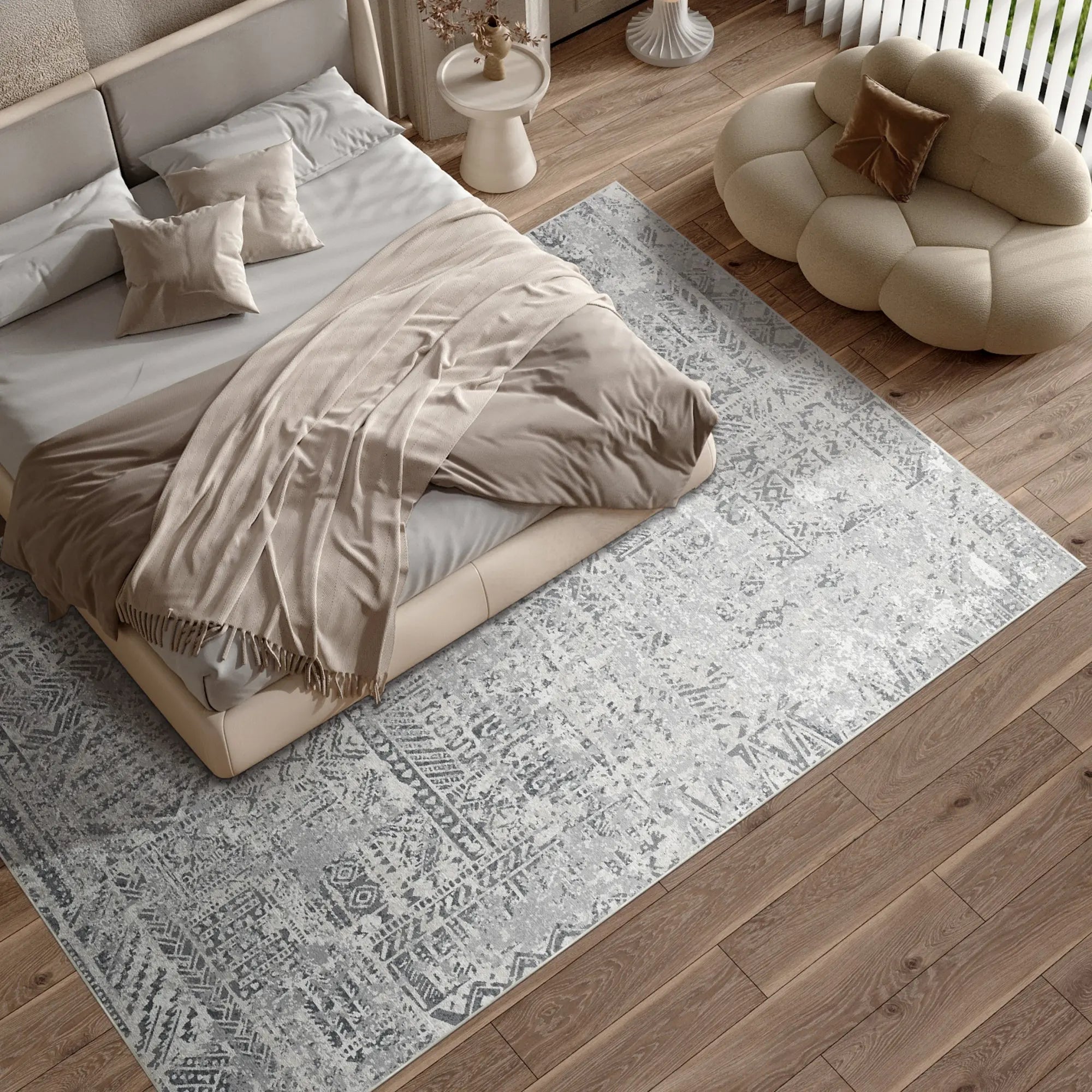 Argent Mosaic Tribal Grau Teppich