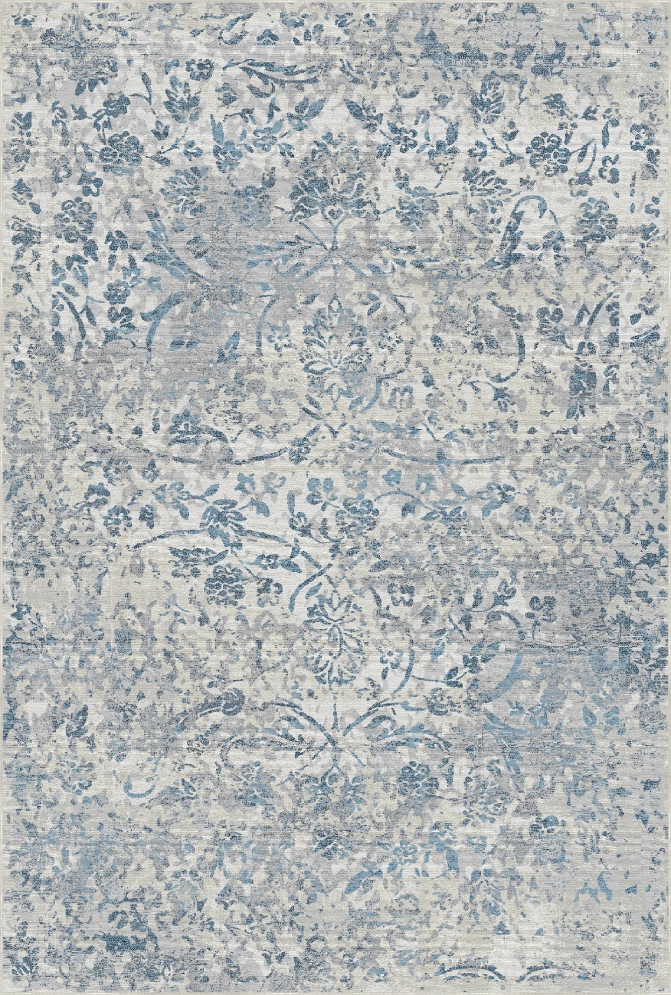 Teppich in Cerulean Petal Spectral Gray