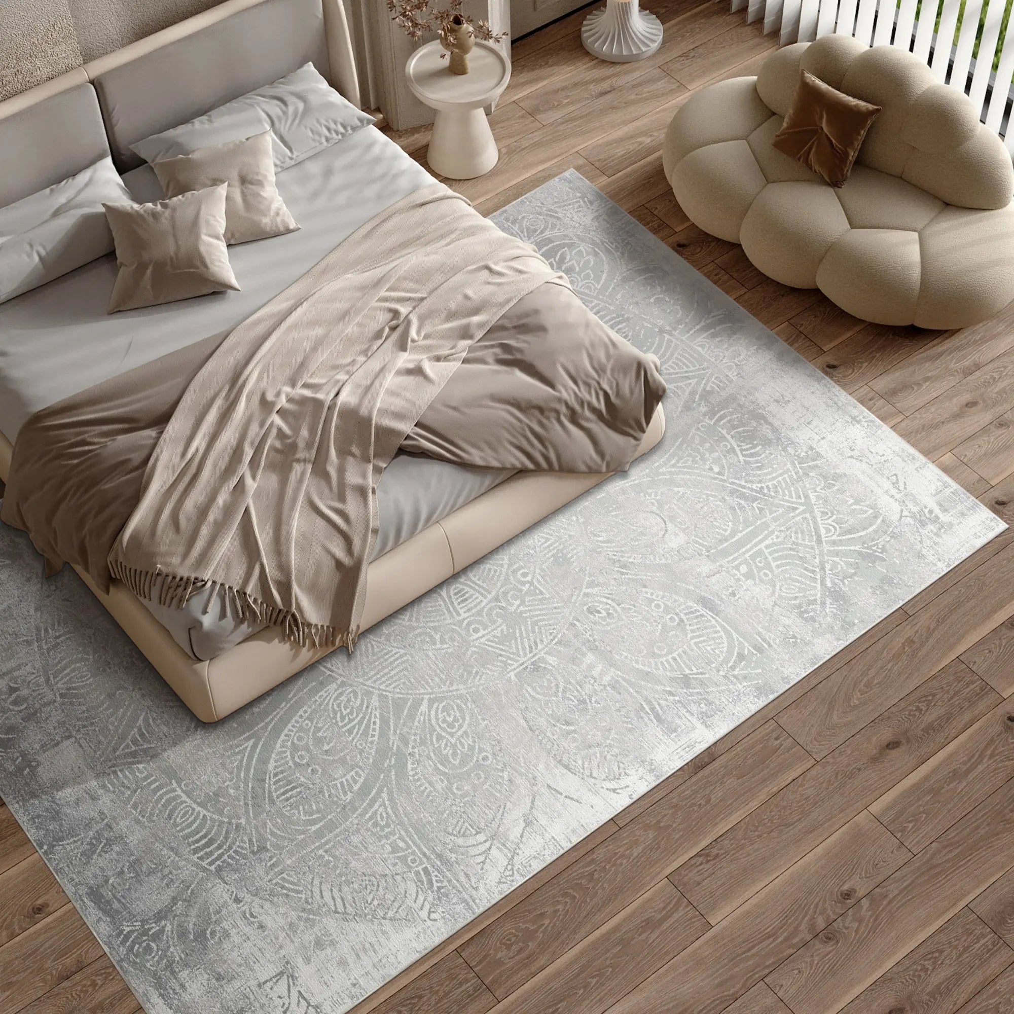 Lunar Meridian Grau Teppich