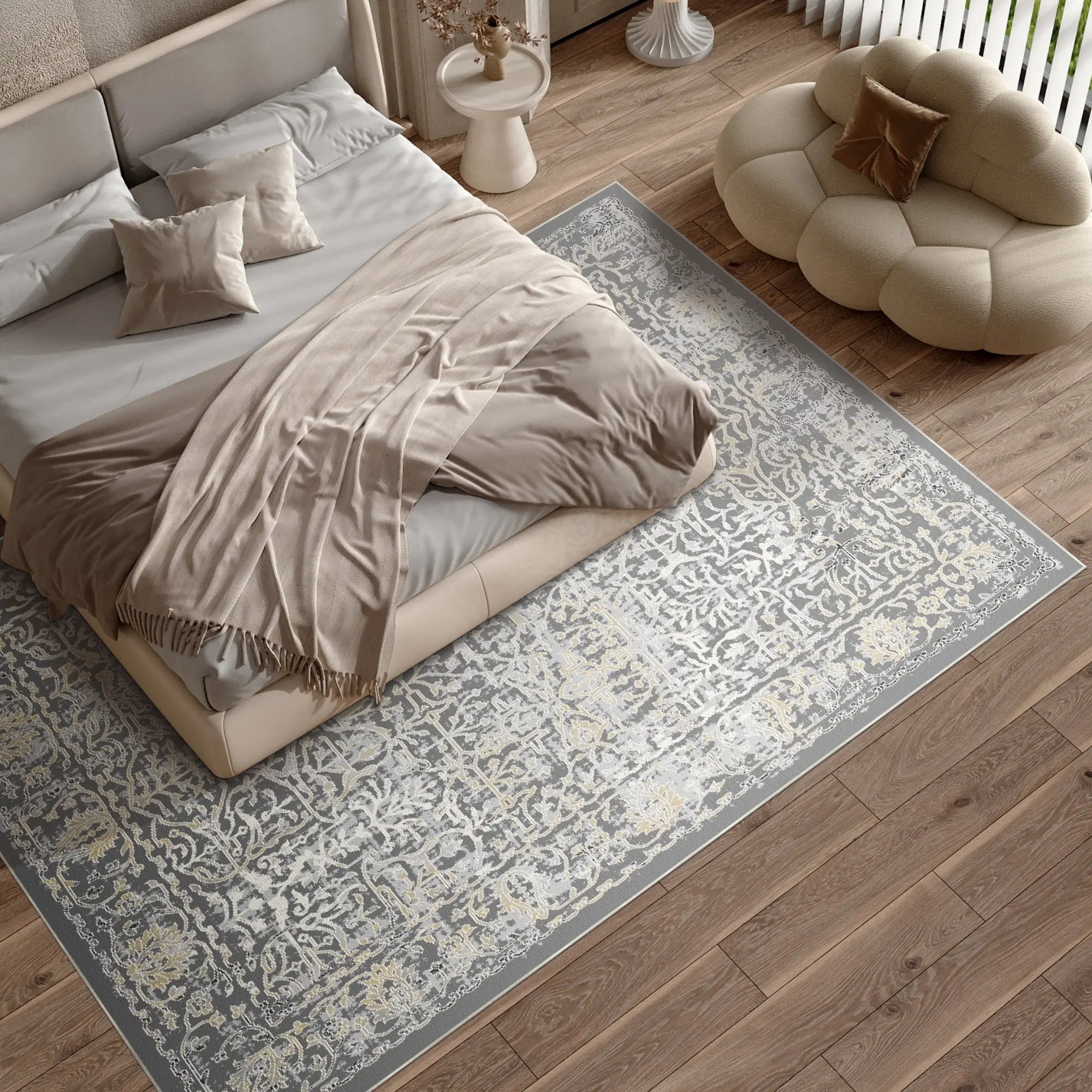 Obsidian Scroll Grau Teppich