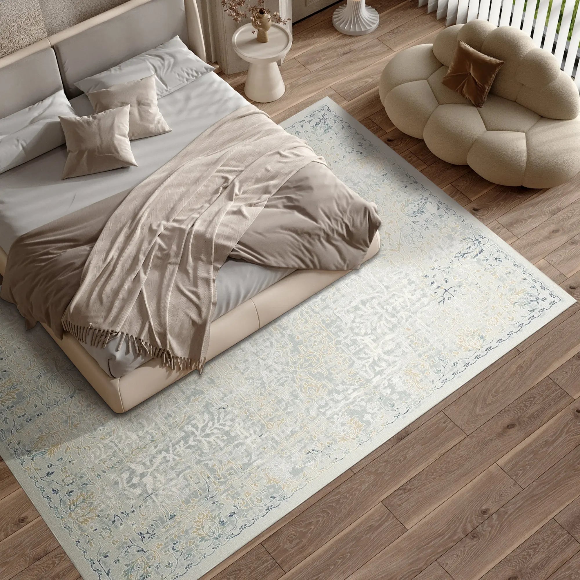 Azure Scroll Blauer Teppich
