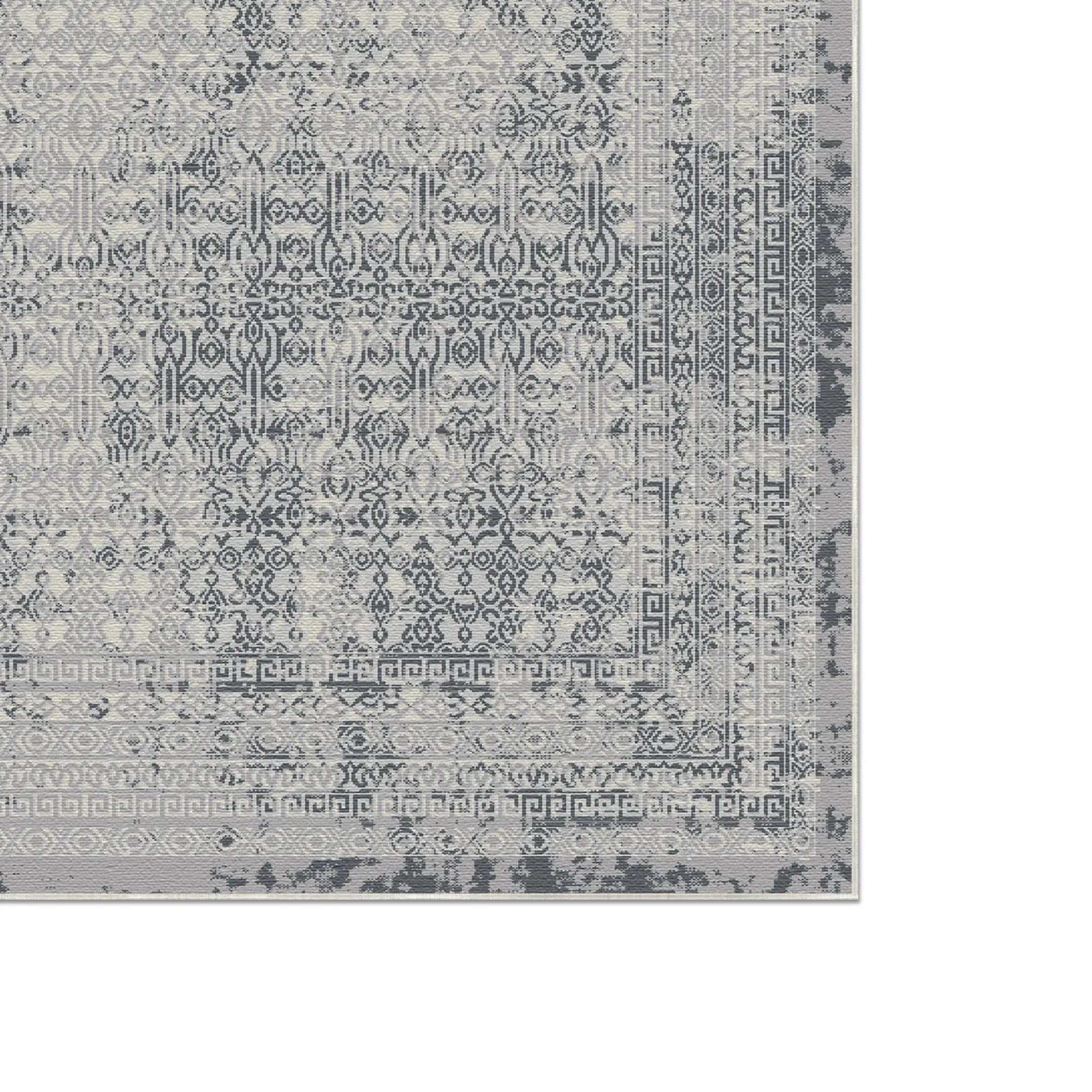 Obsidian Lattice Grauer Teppich
