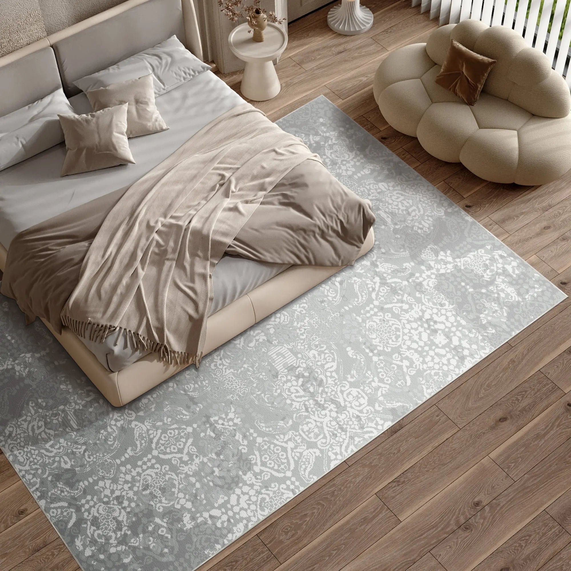 Slate Heirloom Medaillon Grau Teppich
