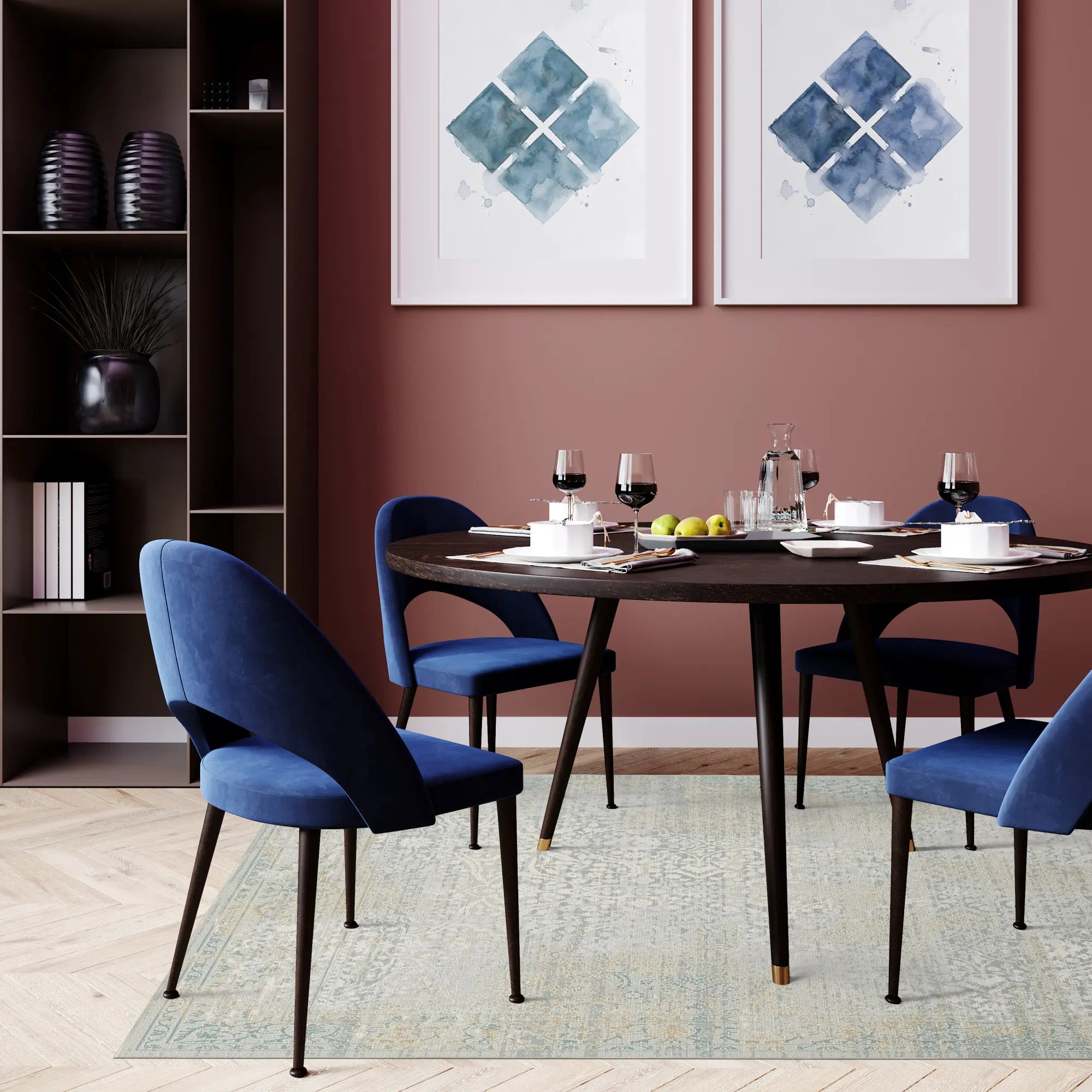 Silvered Manor Abgenutzter Hellgrauer Teppich