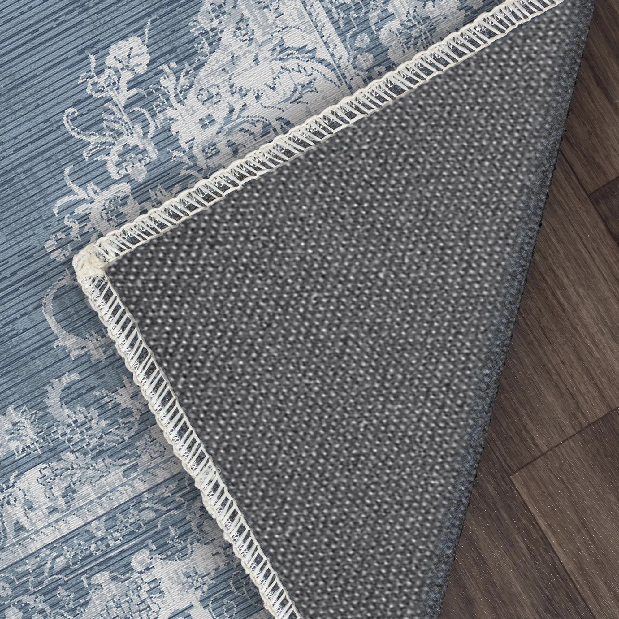 Vintage-Teppich in Salbei-Hellblau