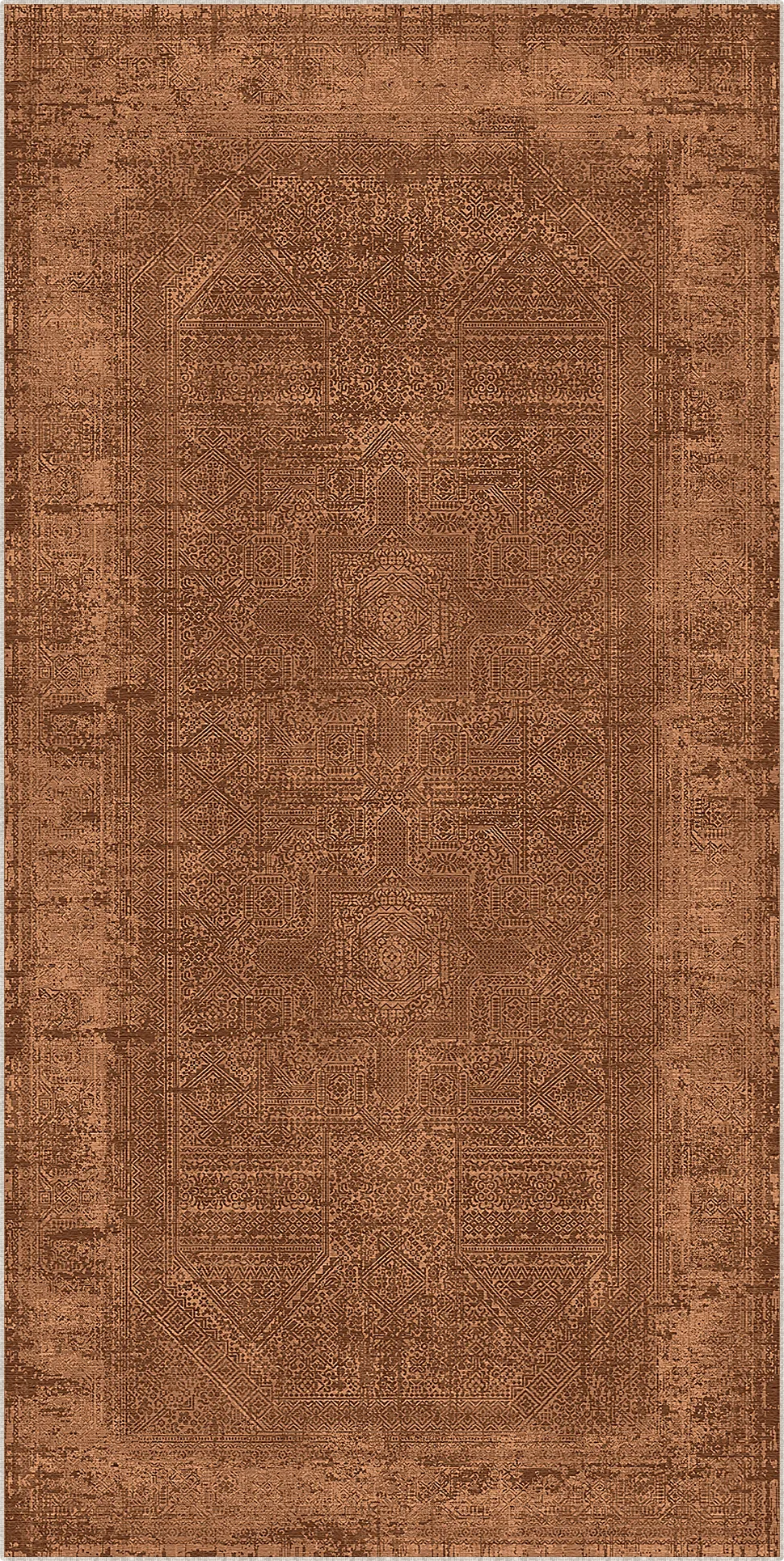 Brauner Teppich mit Struktur und geometrischem Muster