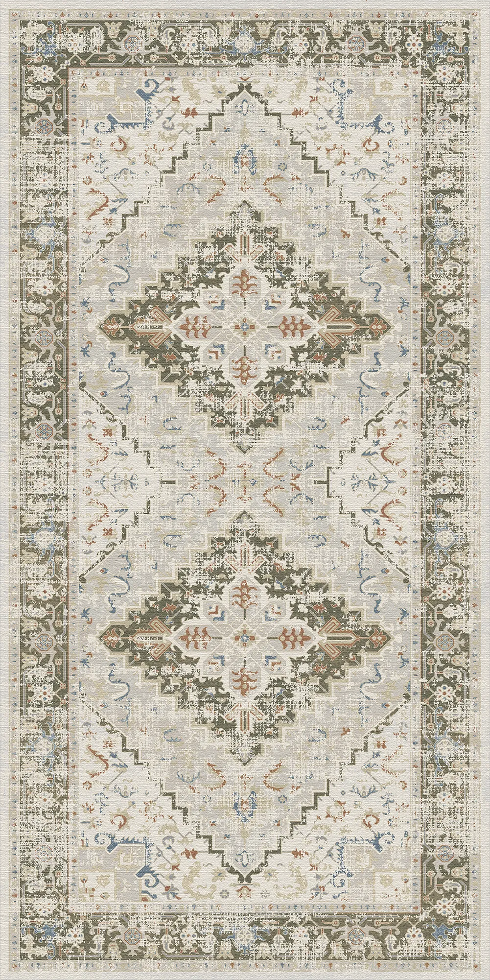 Olive Elfenbein Heritage Teppich