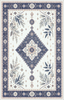Marineblauer botanischer Medaillon-Teppich 