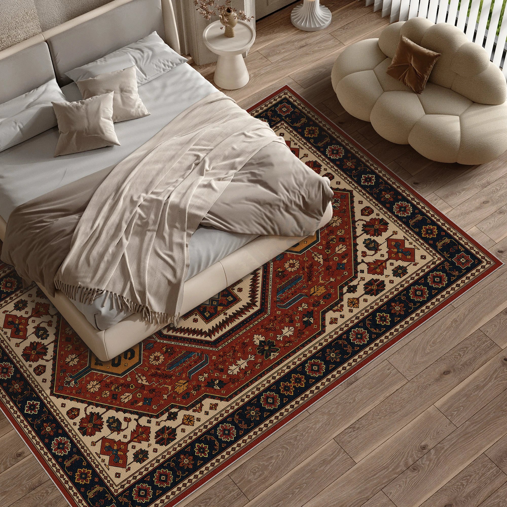 Antike anatolische Medaillon | Vintage Retro Teppich
