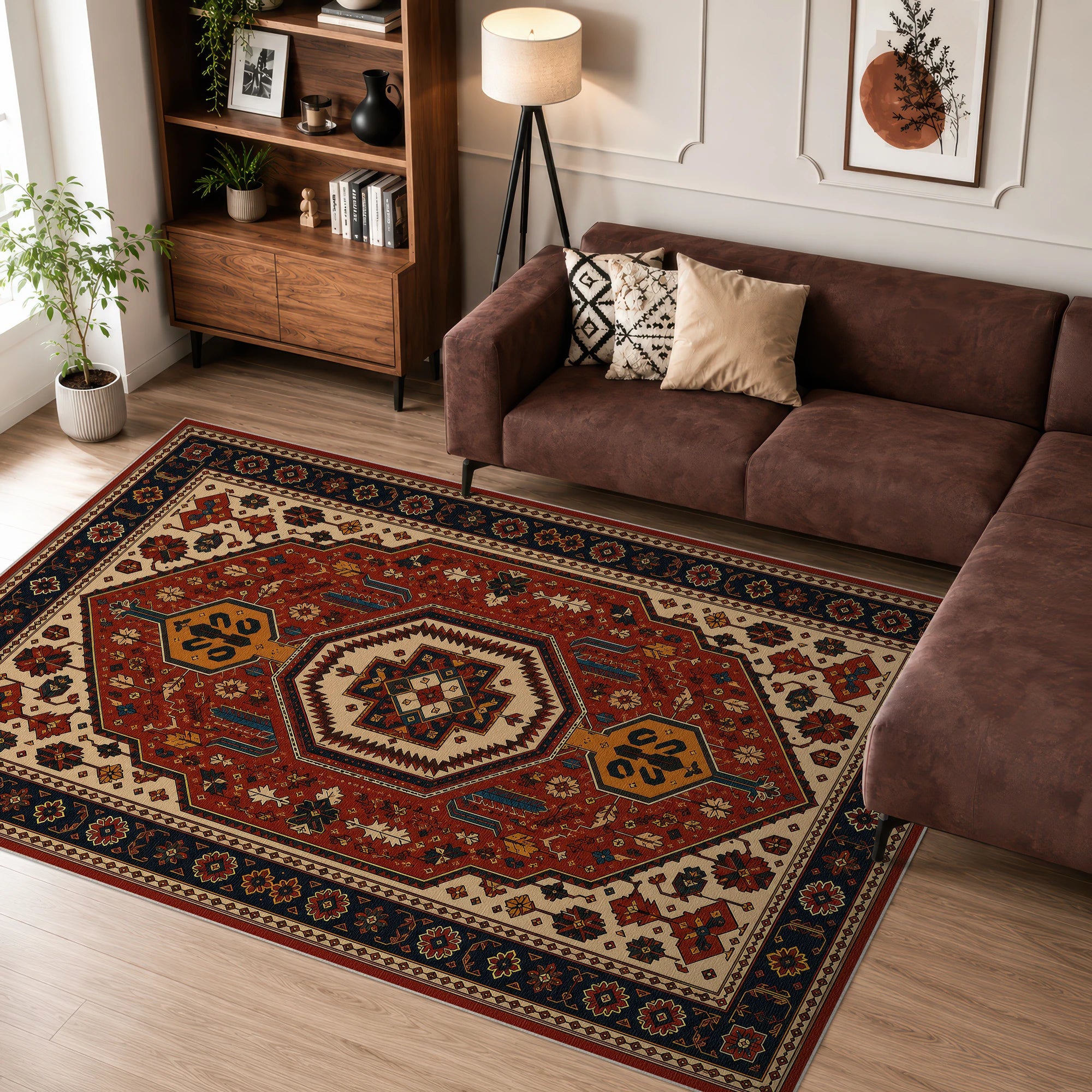 Antike anatolische Medaillon | Vintage Retro Teppich