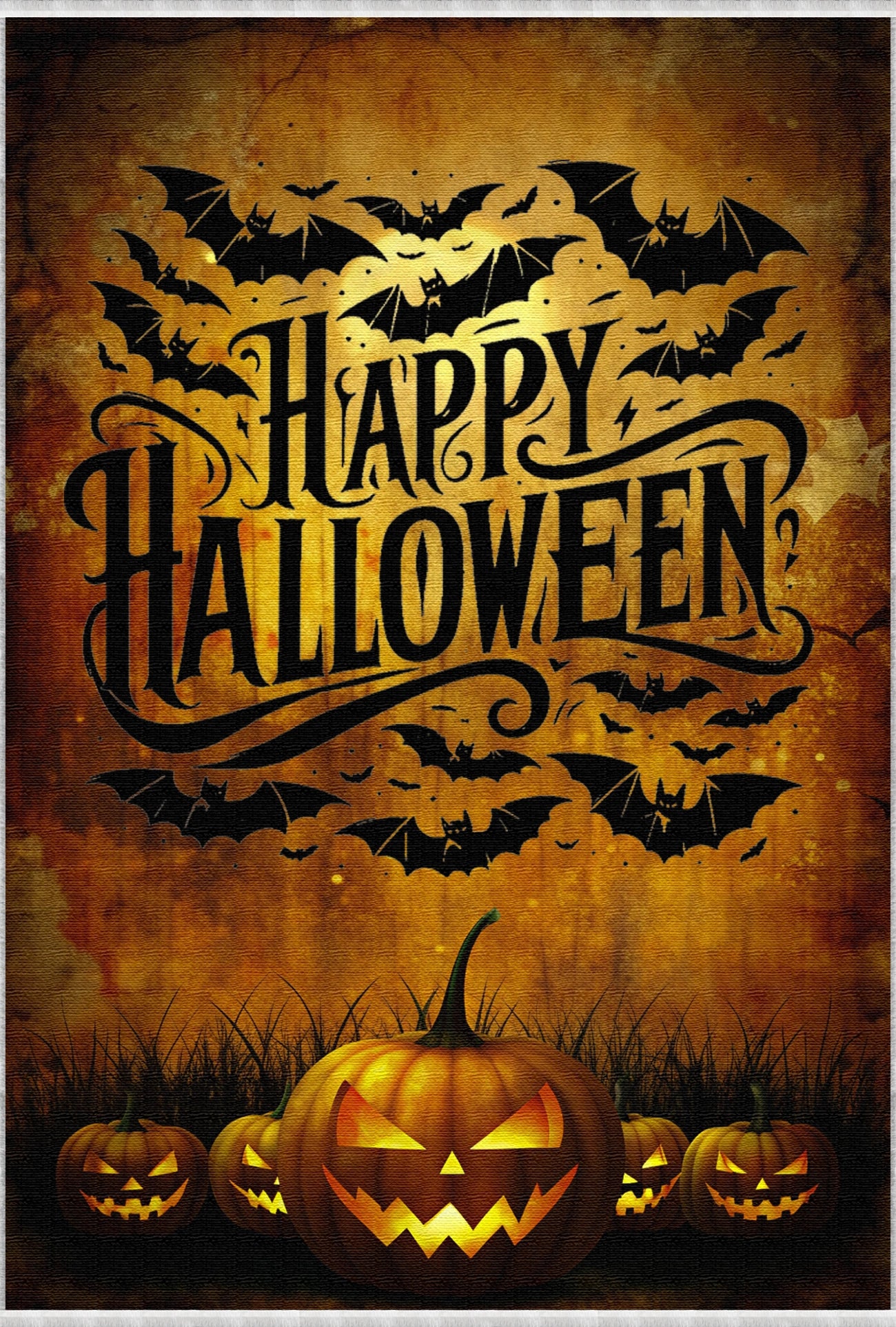 Halloween Teppich Fledermäusen und Kürbissen