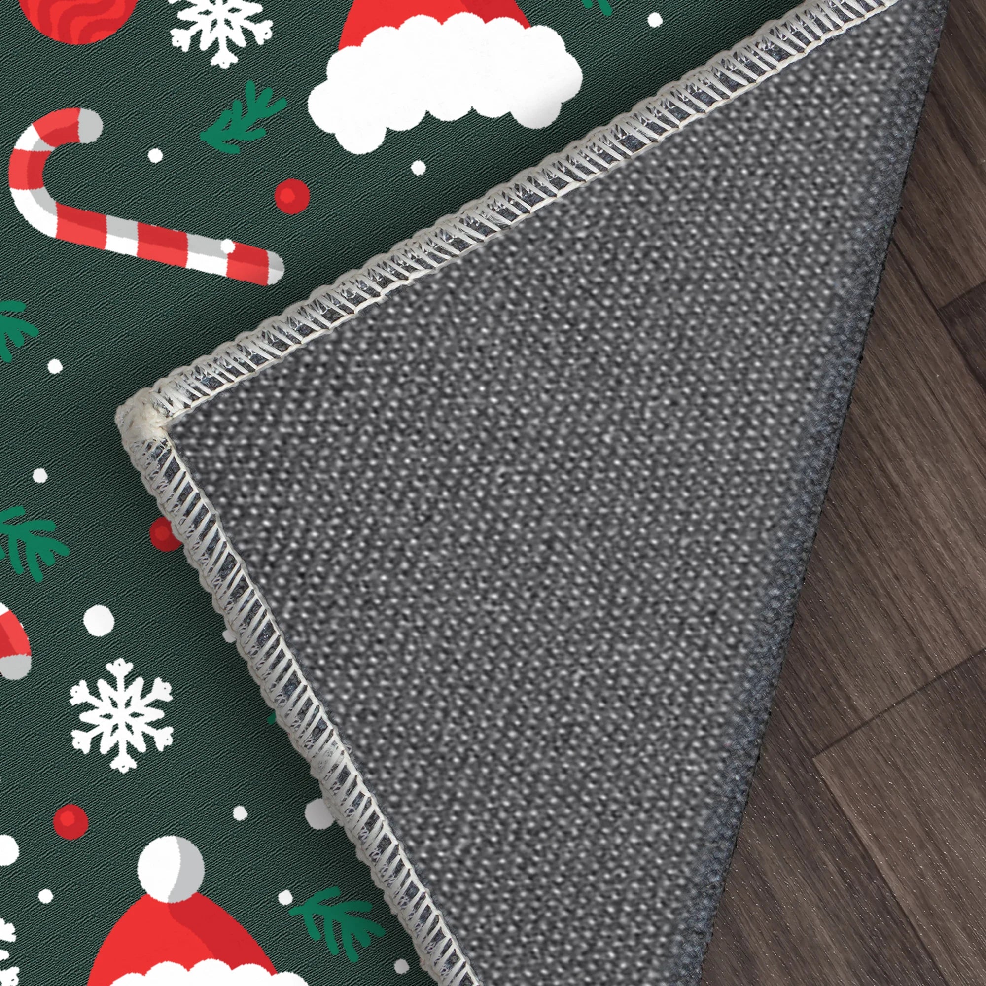 Waschbarer Teppich mit Weihnachtskugel-Blumenmuster