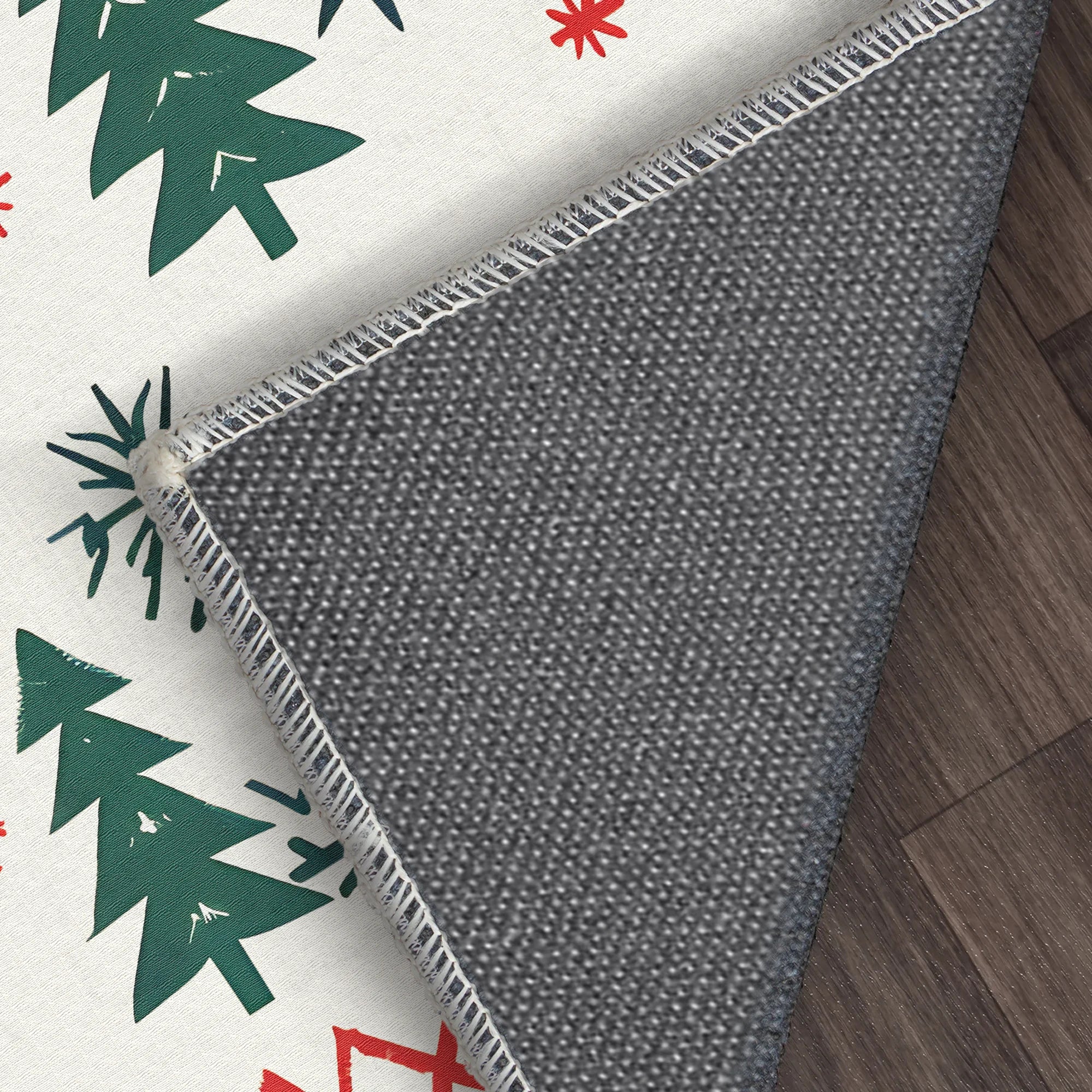 Waschbarer weißer nordischer Weihnachtsteppich