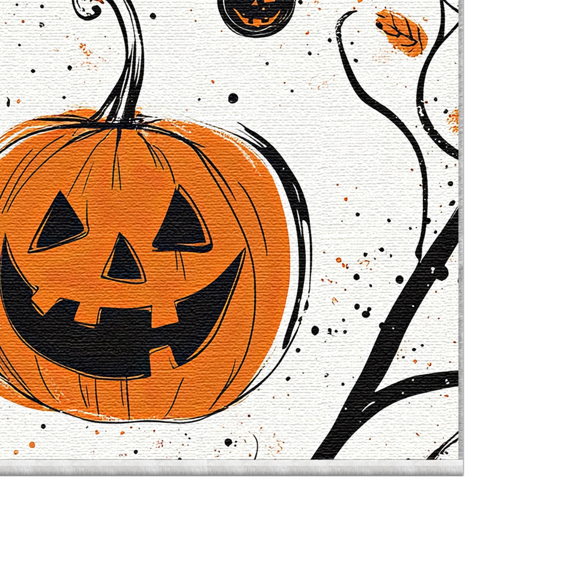 Minimalistischer Waschbarer Kürbis Herbstteppich