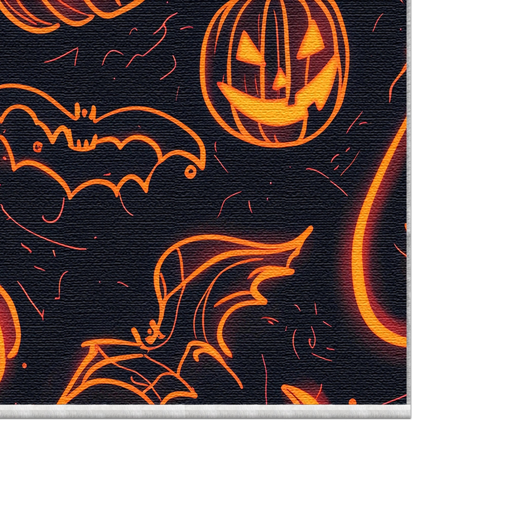 Neonleuchtender gruseliger Halloween-Teppich