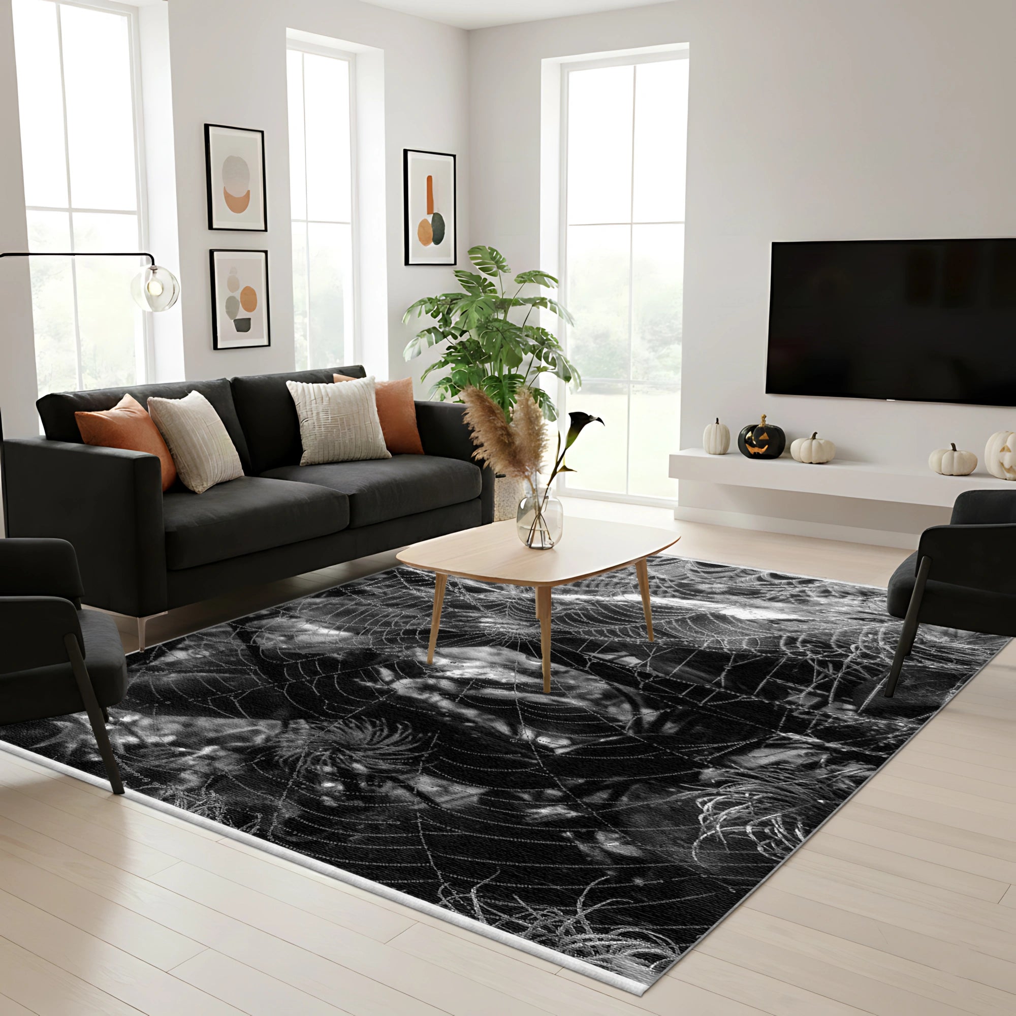 Gothic-Spinnennetz-Halloween-Teppich