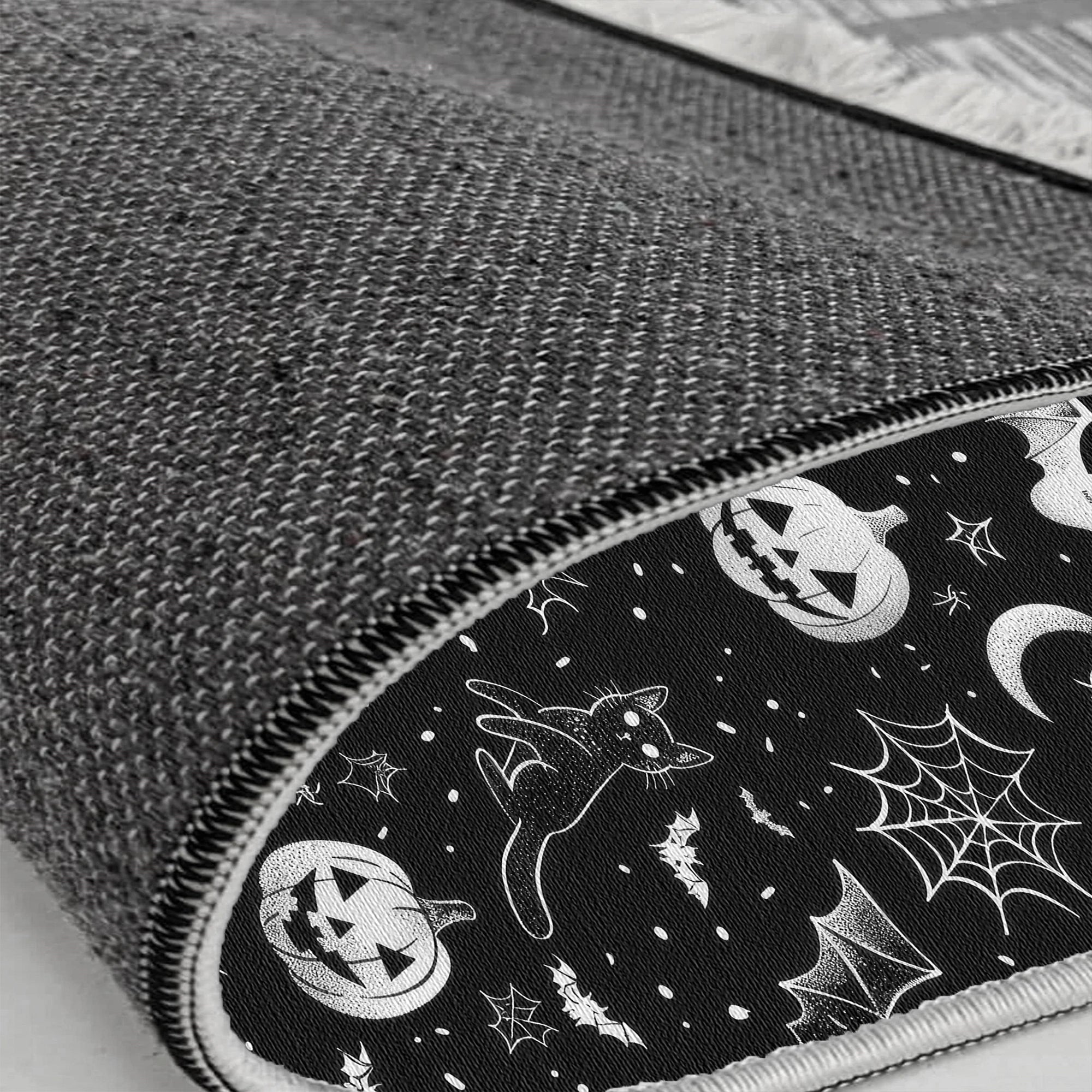 Halloween Teppich Mit Schwarzer Katze und Kürbis